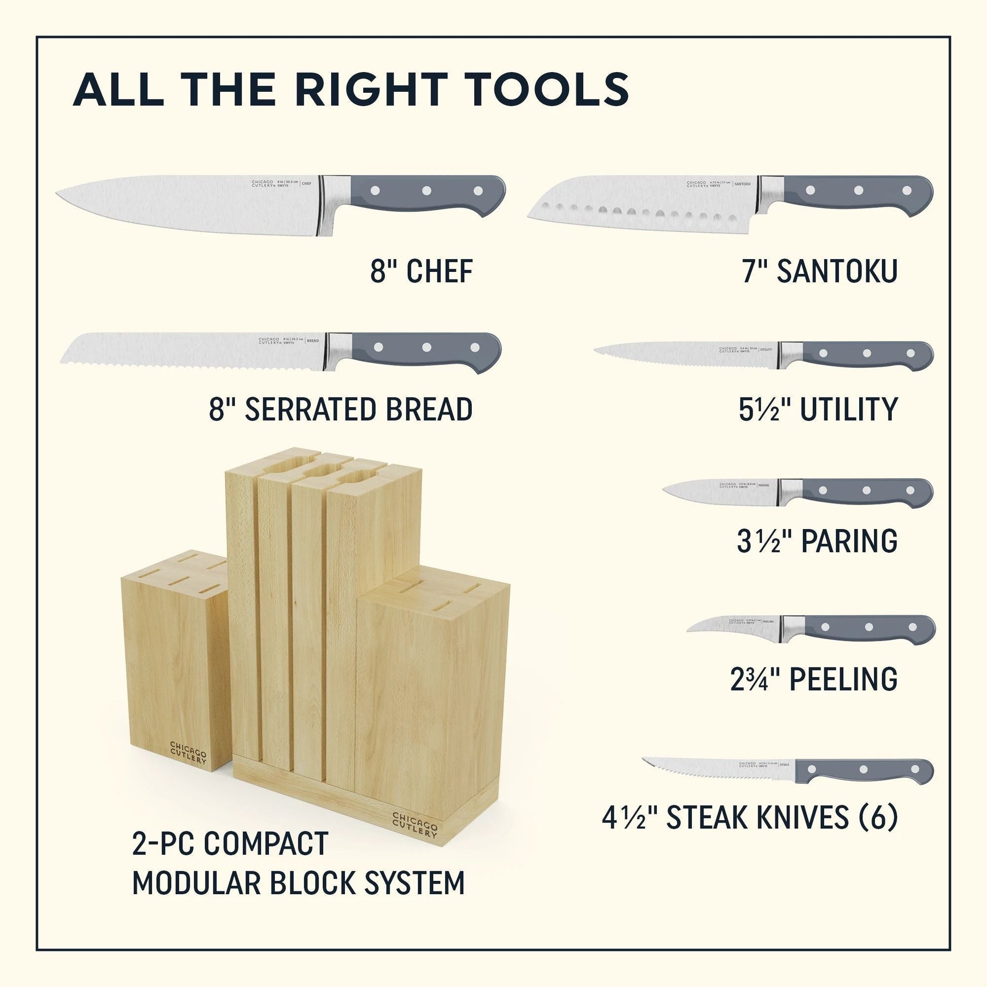 Chicago Cutlery® Halsted 14-piece Modular Block Set