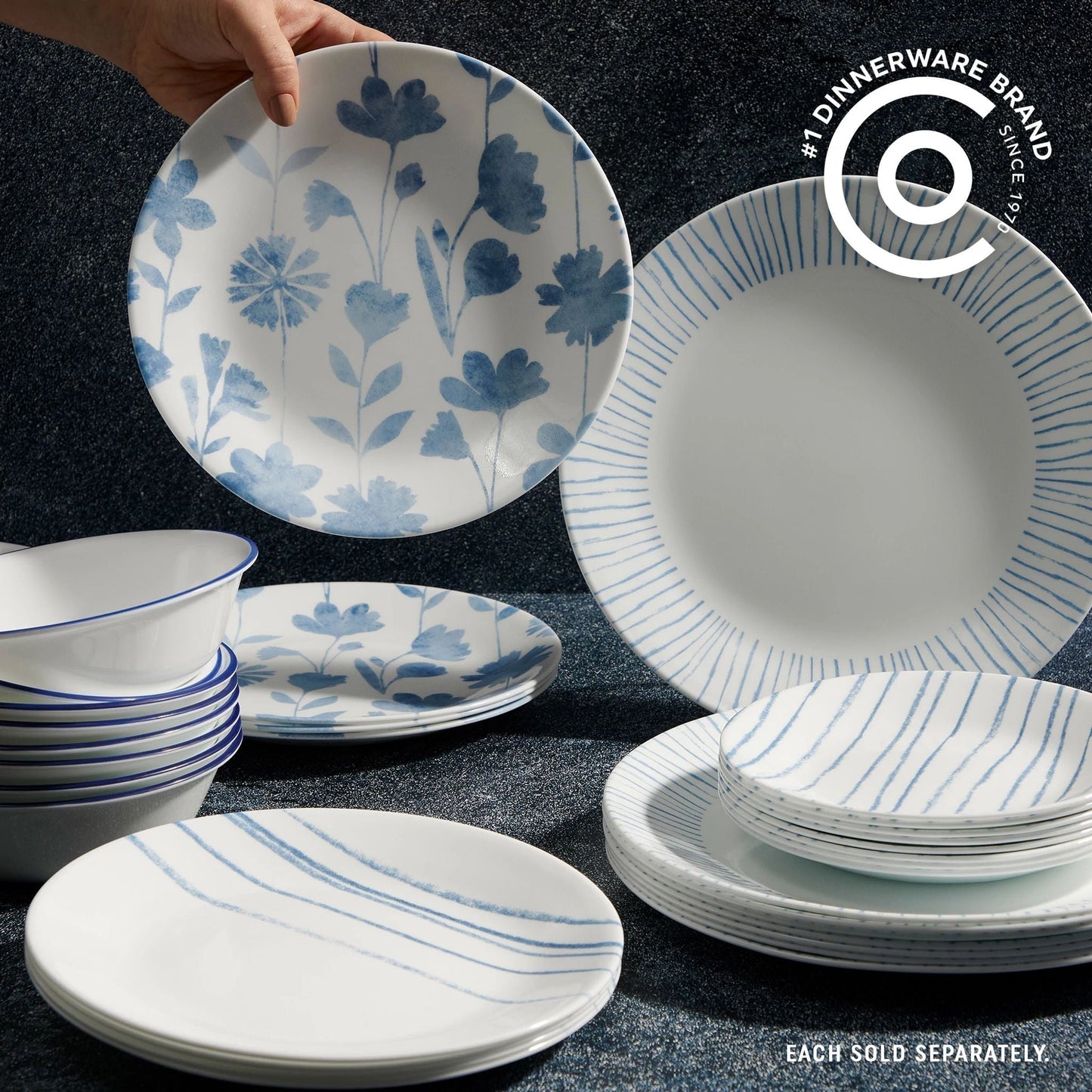 Corelle® Botanical Stripes 18-ounce Cereal Bowl