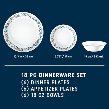Corelle® Winter Berries 18-pc Dinnerware Set, Service for 6